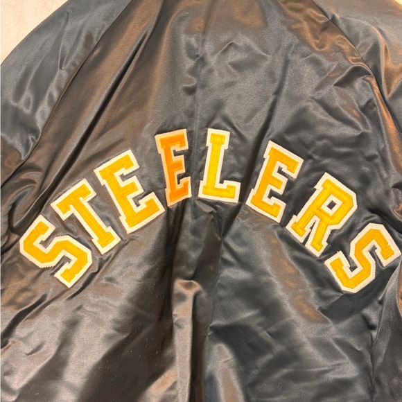 Vintage Pittsburgh Steelers NFL Chalk Line Satin Bomber Jacket - Picture 8 of 9